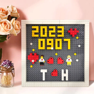 Custom Couples building Block Frame Wedding Anniversary Gifts for Her or Him(高砖人仔版本)