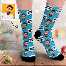 Load image into Gallery viewer, 功能迁移-定制头像袜子(想法气泡花纹)-CWZ671Y-S