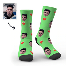 Load image into Gallery viewer, 功能迁移-定制头像袜子(爱心款式)-CWZ002-S