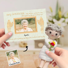 Load image into Gallery viewer, Custom Crochet Doll from Photo Handmade Look alike Dolls Gifts for Mother with Personalized Name Card