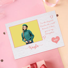 Load image into Gallery viewer, Custom Crochet Doll from Photo Handmade Look alike Dolls Gifts for Daughter from Dad with Personalized Name Card