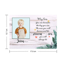 Load image into Gallery viewer, Custom Crochet Doll from Photo Handmade Look alike Dolls Gifts for Son with Personalized Name Card