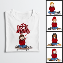 Load image into Gallery viewer, Personalized T-Shirt Dog Mom Red Pattern Chibi Girl Mother's Day Gift