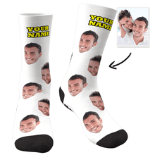 Load image into Gallery viewer, Custom Face Socks With Your Text - MyFaceSocks