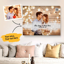 Load image into Gallery viewer, Custom Sound Gifts - Personalised Soundwave Art Print With Text - Upload Your Own Photo