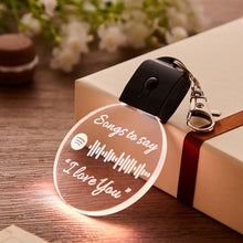 Load image into Gallery viewer, Personalized Spotify Code Keychain 7 Colors Light Up Keychain
