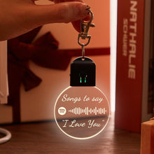 Load image into Gallery viewer, Personalized Spotify Code Keychain 7 Colors Light Up Keychain