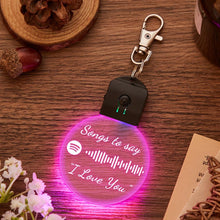Load image into Gallery viewer, Personalized Spotify Code Keychain 7 Colors Light Up Keychain