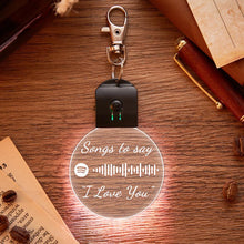 Load image into Gallery viewer, Personalized Spotify Code Keychain 7 Colors Light Up Keychain
