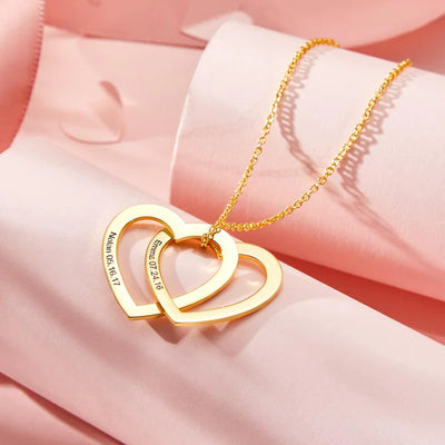 双心项链+盒子组合产品