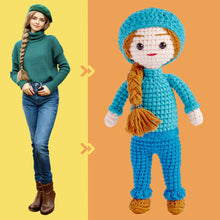 Load image into Gallery viewer, text Custom Crochet Doll Personalized Gifts Handwoven Mini Look alike Dolls
