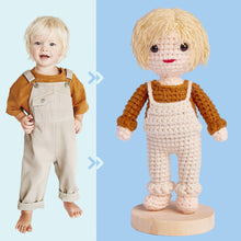Load image into Gallery viewer, text Custom Crochet Doll Personalized Gifts Handwoven Mini Look alike Dolls
