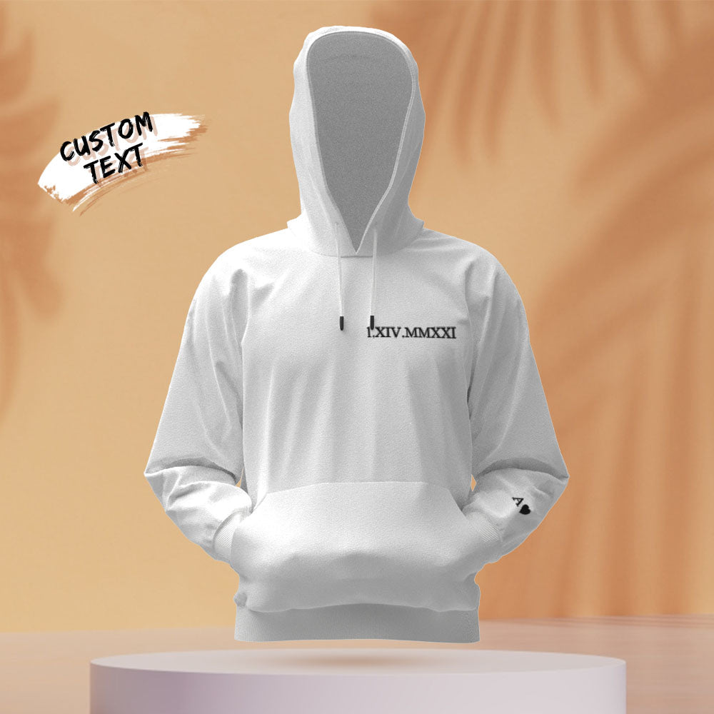 定制-双刺绣刻字连帽卫衣-