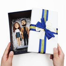 Load image into Gallery viewer, Kneel Down On One Knee To Propose Couple Custom Bobblehead With Engraved Text
