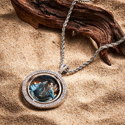 TJPNL0P011X01可旋转双面传图嘻哈项链