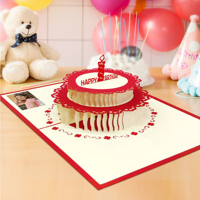 Custom Photo 3D Pop Up Birthday Cards Birthday Cake Pop Up Greeting Card