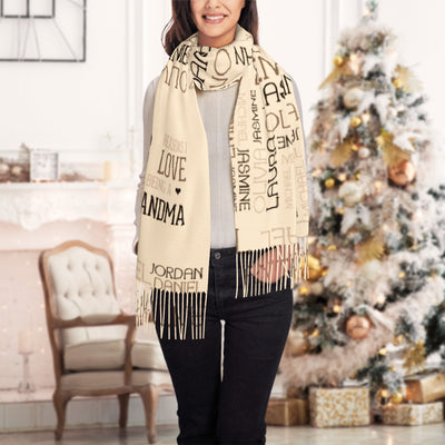 刻字-仿羊绒围巾-CNC037