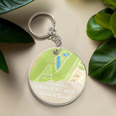 地图刻字钥匙扣SKL3164