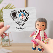 Load image into Gallery viewer, Custom Crochet Doll Gifts Handmade Mini Dolls Look alike Your Photo with Custom Memorial Card for Her
