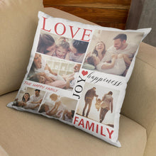 將圖片載入圖庫檢視器 Custom Photo Pillow Love Joy Family Pillow Gifts for Family(Square)
