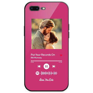 Custom Spotify Code Music Plaque iphone Case With Text Pink