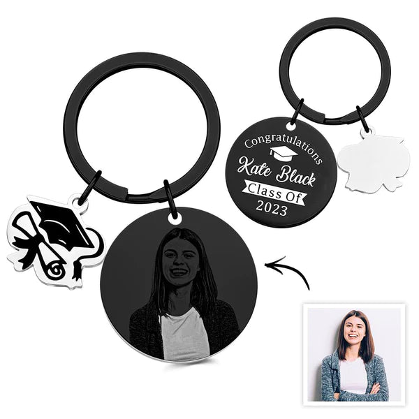 传图刻字学士帽钥匙扣FZPS-2620-0001