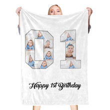 將圖片載入圖庫檢視器 1st birthday gift ideas- Custom Photo Blanket, 1st birthday blanket - soufeelus

