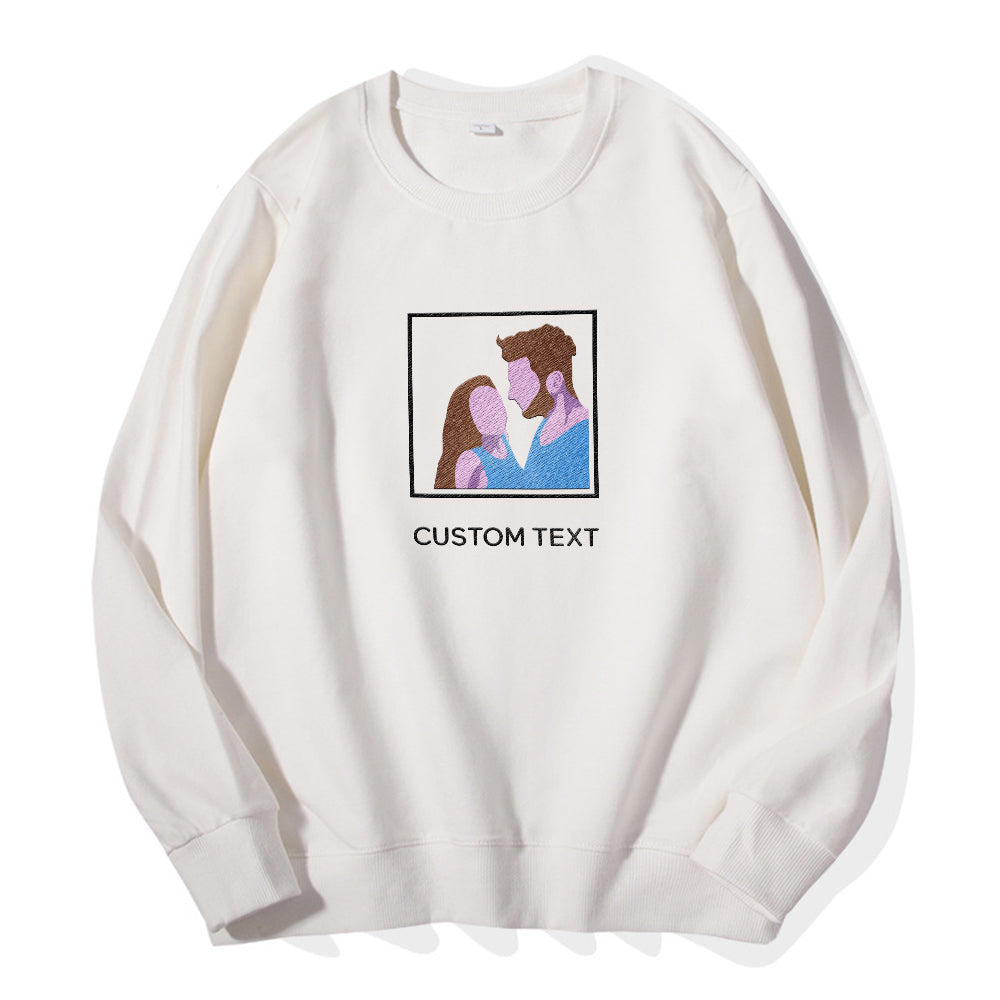 定制图案+文字刺绣卫衣（无音轨、无袖口文字图案）CWY0P024X03-L