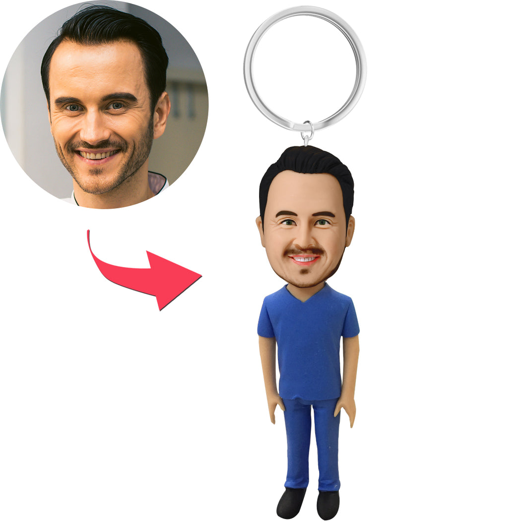 MM上架专属泥人-头部定制1人泥人钥匙扣