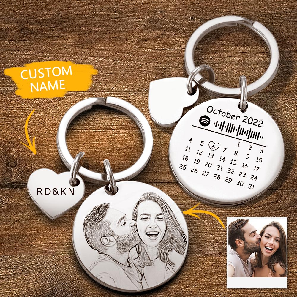 传图刻字日历音码钥匙扣SKL3144